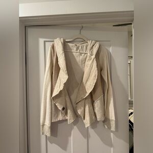 Free People Cream Hooded Jacket